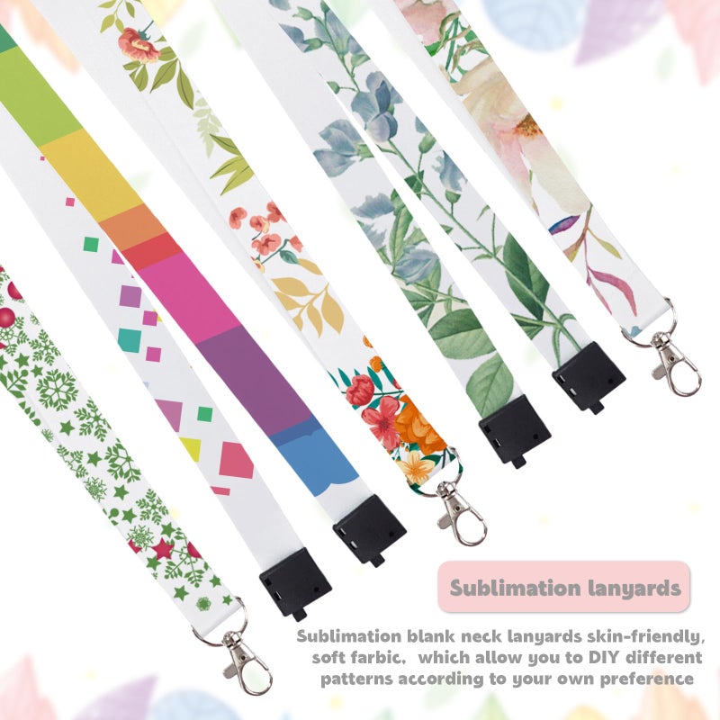 RYKOMO 15 Pieces Sublimation Blank Lanyards White Sublimation Lanyards Neck Lanyard with Badge Holder with Detachable Buckles Heat Transfer Lanyard for Keychain Card Name - Image 4