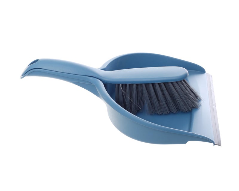 York Dustpan w. rubber lip+brush Compact Navy - Image 1