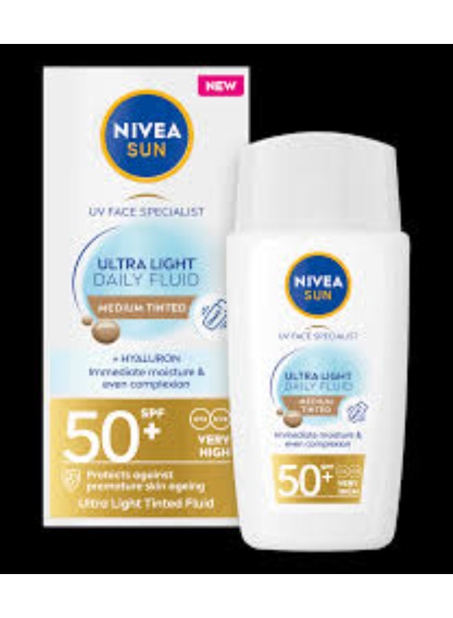 Nivea Sun UV Face Specialist Daily Fluid SPF50+ Medium Tone 40ml - Image 3