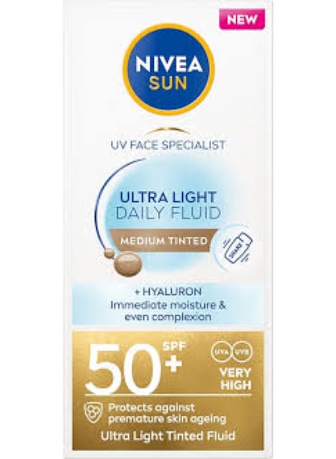 Nivea Sun UV Face Specialist Daily Fluid SPF50+ Medium Tone 40ml - Image 2