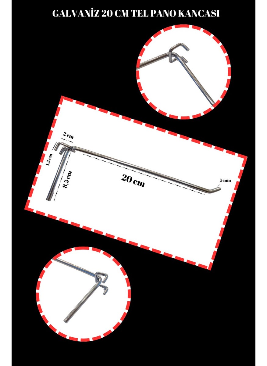 Manken İstanbul Mannequin Istanbul 20 Cm - 100 Pieces Cnc Twist Durable Structure 20 cm Galvanized Wire Panel Hook  - Image 3