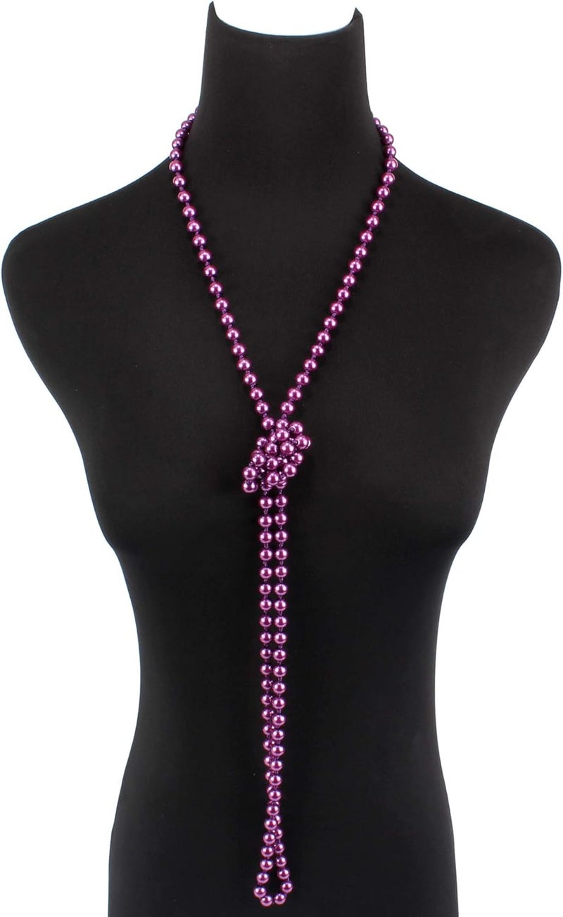 KOSMOS-LI Fashion Faux Pearls Pendants 1920s Beads Cluster Long Pearl Necklace for Costume Party Jewelry 55" - Image 5