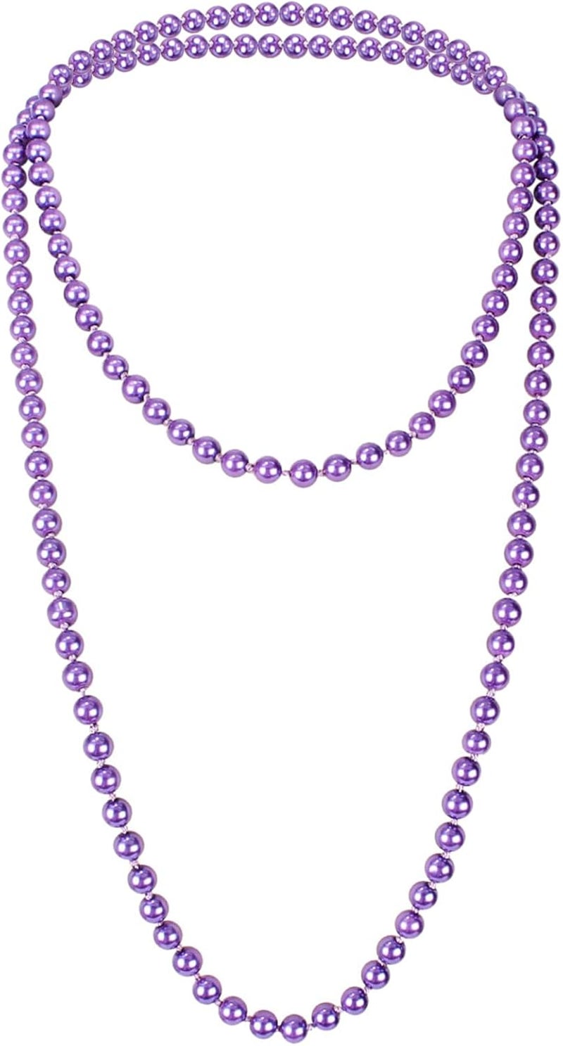 KOSMOS-LI Fashion Faux Pearls Pendants 1920s Beads Cluster Long Pearl Necklace for Costume Party Jewelry 55" - Image 1
