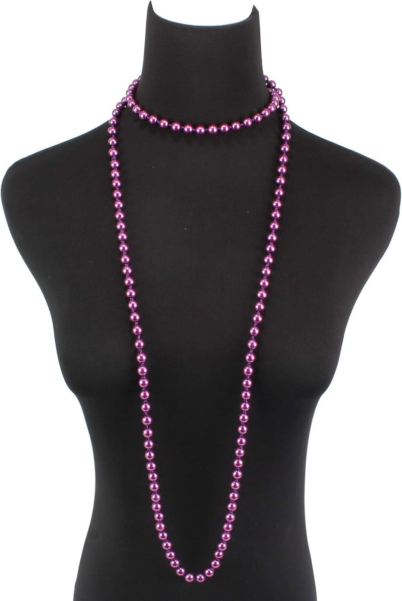 KOSMOS-LI Fashion Faux Pearls Pendants 1920s Beads Cluster Long Pearl Necklace for Costume Party Jewelry 55" - Image 2