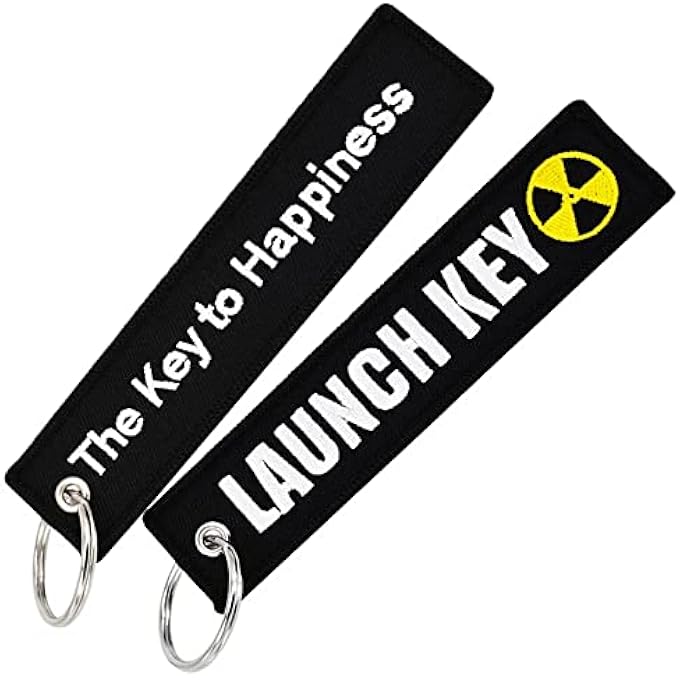 PERSONALIZED KEYCHAIN, 2 PACK EMBROIDERY TAG KEYCHAIN, FOB KEY RING ACCESSORIES FOR CAR MOTORCYCLE SCOOTER (THE KEY TO HAPPINESS) - Image 2