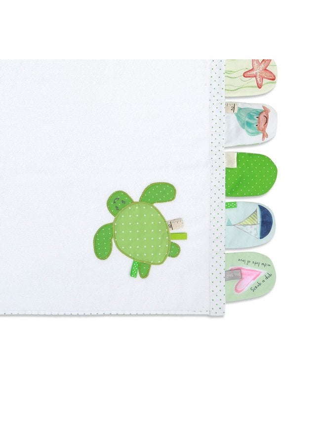 ديمداكو منشفة حمام من البوليستر بمقاس 39 × 26 بوصة، باللون الأخضر السلحفائي، لأنشطة الأطفال الحسية - Image 3