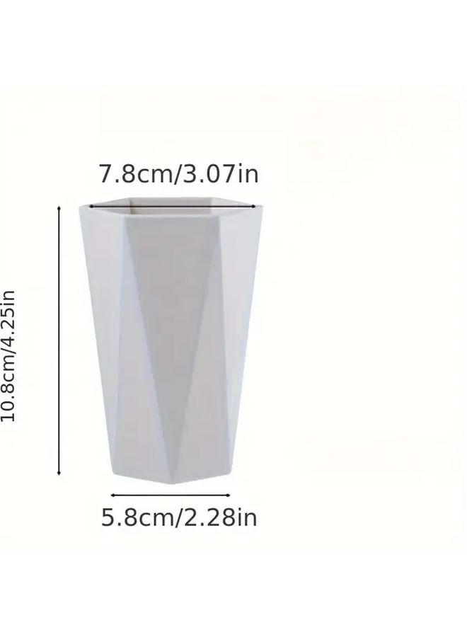 Grey Black Rhombus Wash Cup For Home Use Plastic Mouthwash And Toothbrush Cup - Image 3
