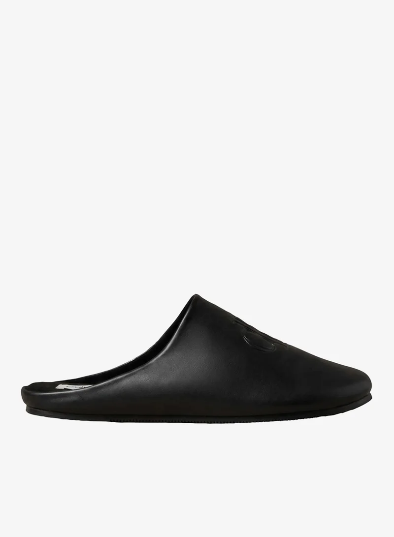 Calvin Klein Faux Leather Signature Mule Slippers