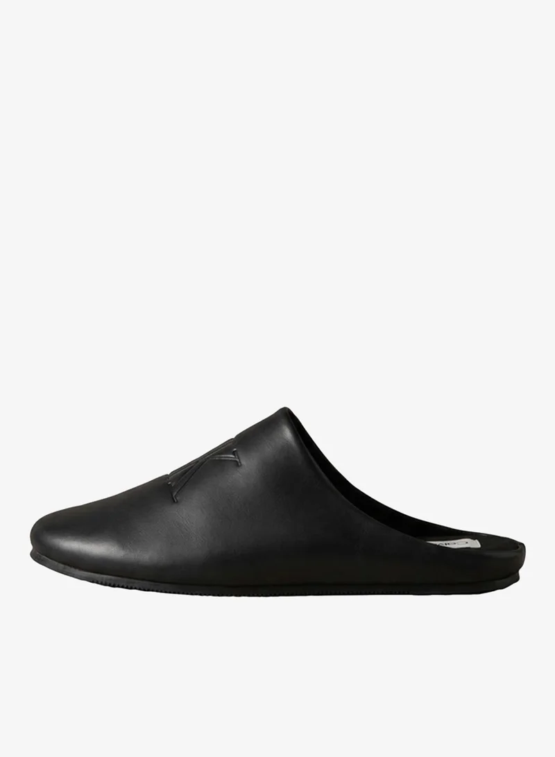Calvin Klein Faux Leather Signature Mule Slippers