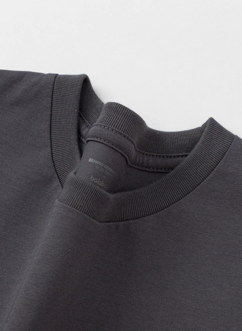 Balabala Black Kids Girls Round v-neck short-sleeved T-shirt for Women | Best Price UAE