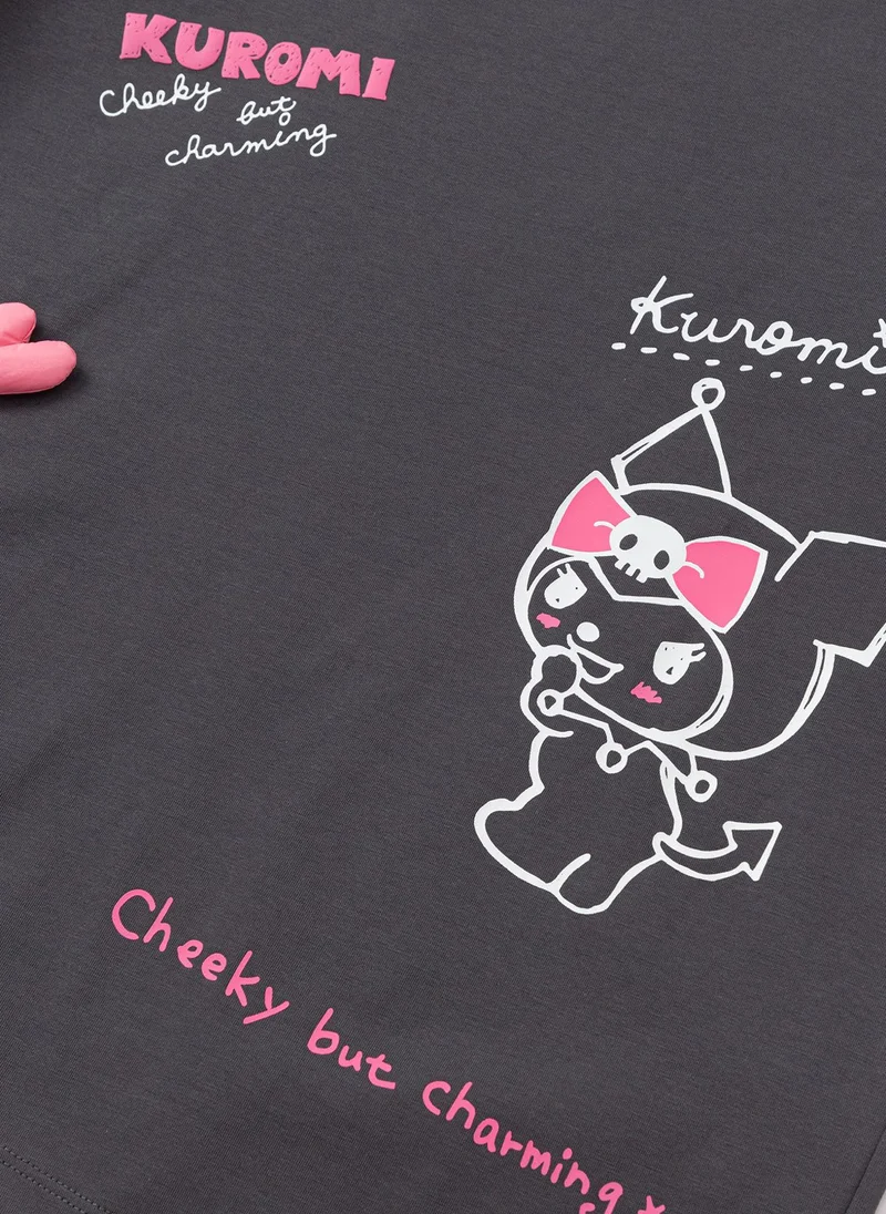 Balabala Black Kids Girls Round v-neck short-sleeved T-shirt for Women | Best Price UAE