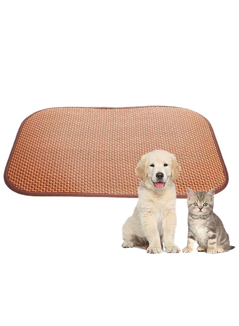 MileMelo Cool Pad Petg  Pet Straw Mat Rattan Bamboo Mat Grass and Vines Cool Cool Mattress Cat Dog Cooling Mat - Image 1