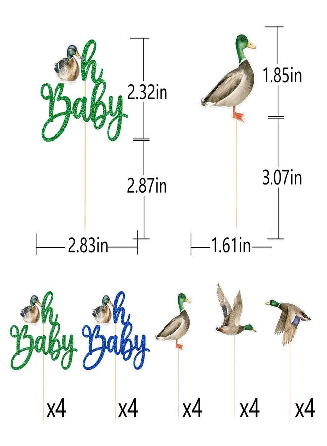 FOZEE Duck Cupcake Toppers, Mallard Duck Cake Picks for Baby Shower, Welcome Baby Boy Toothpicks, It'a A Boy, Duck Themed Baby Shower Party Decoration, 20Pcs - Image 2