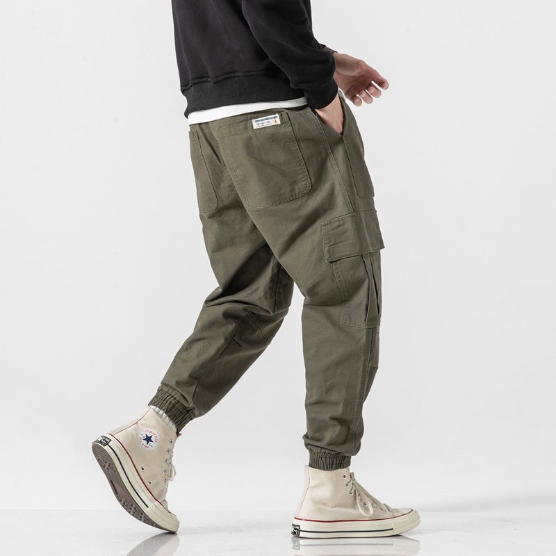 Vintage American Work Pants Mens Tapered Casual Army Green - Image 5