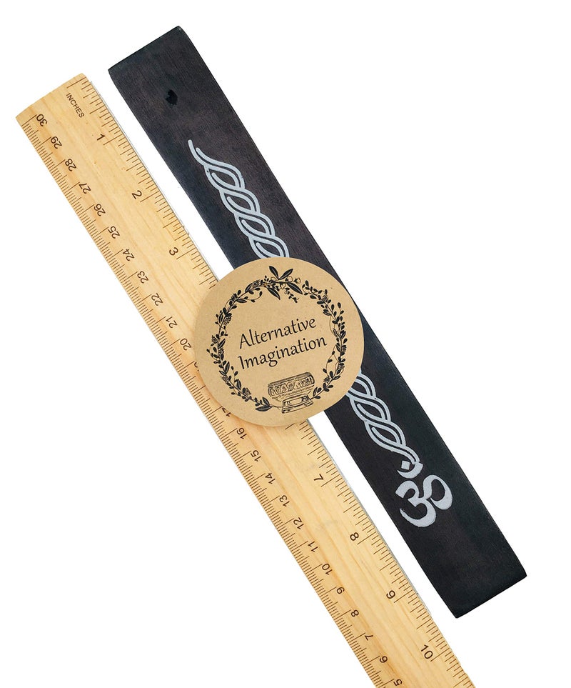 Alternative Imagination Incense Holder - Wooden Ash Catcher for Single Incense Sticks - Meditation Accessories, Spiritual Decor, Home Fragrance, Room Decor (10 Inches Long) - Image 4