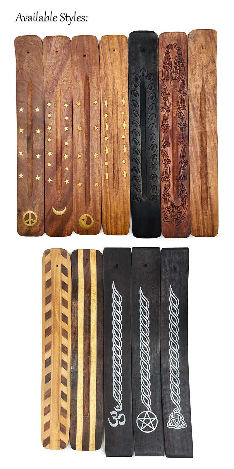 Alternative Imagination Incense Holder - Wooden Ash Catcher for Single Incense Sticks - Meditation Accessories, Spiritual Decor, Home Fragrance, Room Decor (10 Inches Long) - Image 5