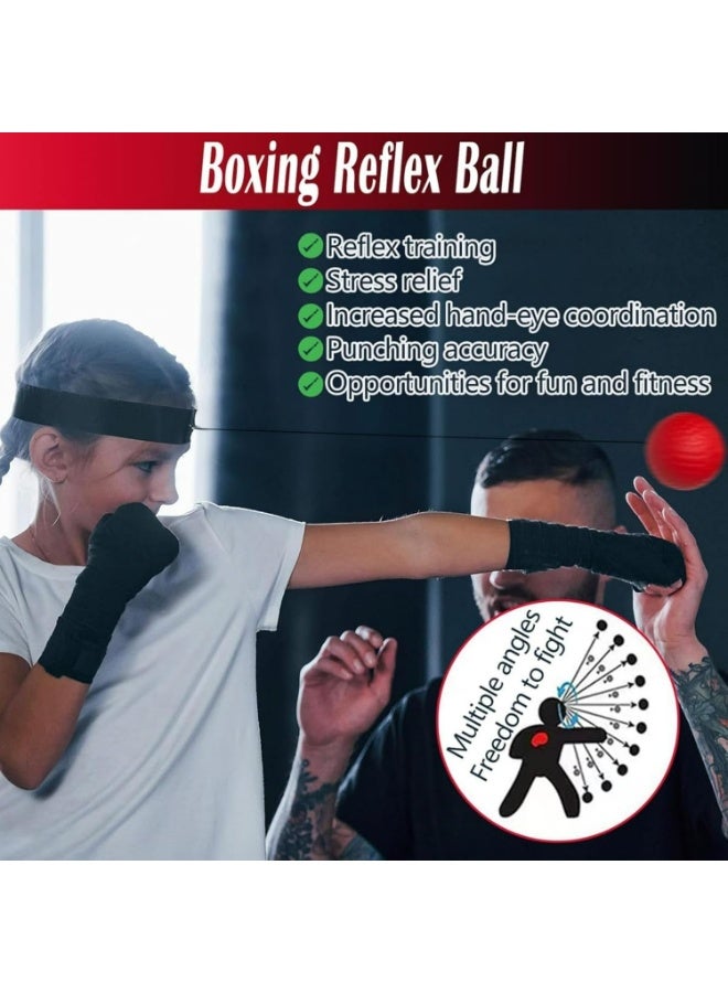 Oasisgalore 4-in-1 Kids Boxing Gloves and Punching Mitts Set, Boxing Pads with Boxing Reflex Ball, Kids Boxing Equipment Set with Hand Wrap for MMA Training, Karate - Image 5