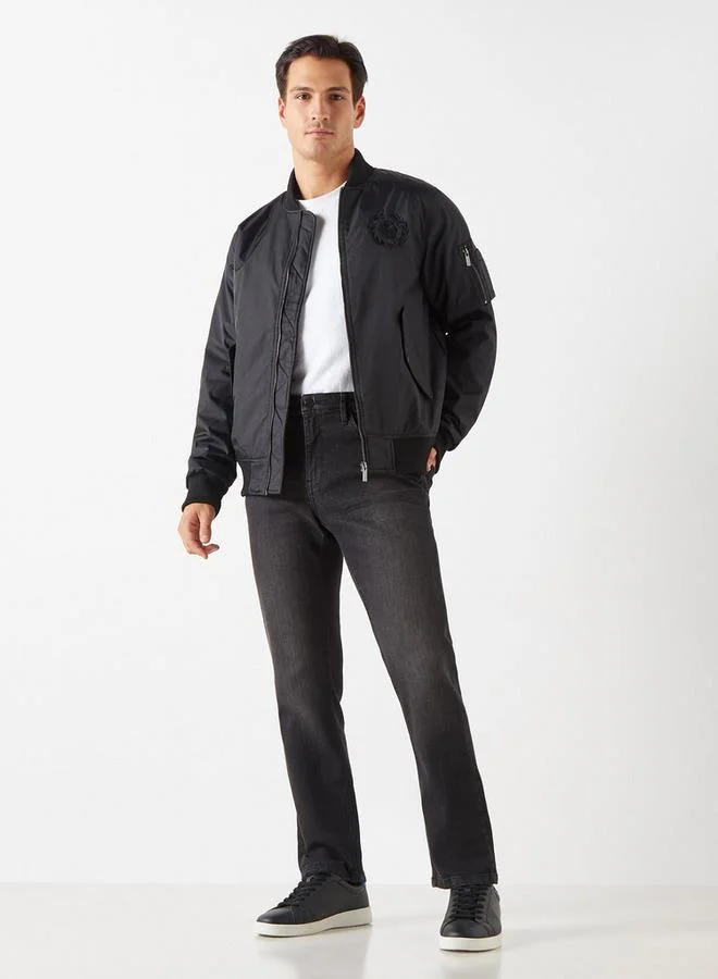 Emperor Emperor Logo Detail Zip Through Jacket with Pockets and Long Sleeves