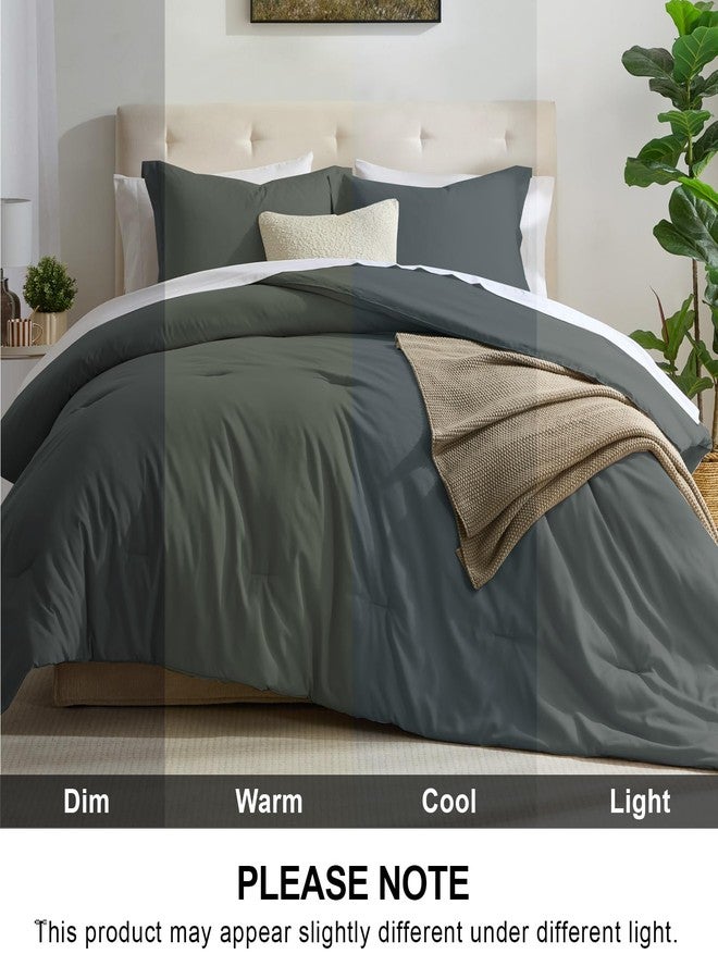 satisomnia Queen Comforter Set Grey 3 PCS, Lightweight Down Alternative Comforter Full Size - Image 5