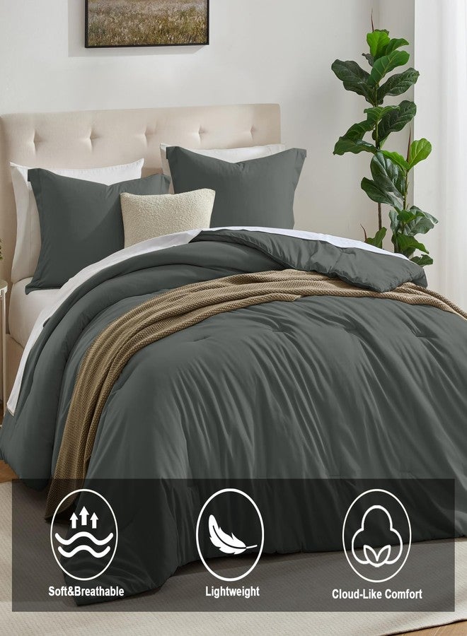 satisomnia Queen Comforter Set Grey 3 PCS, Lightweight Down Alternative Comforter Full Size - Image 4