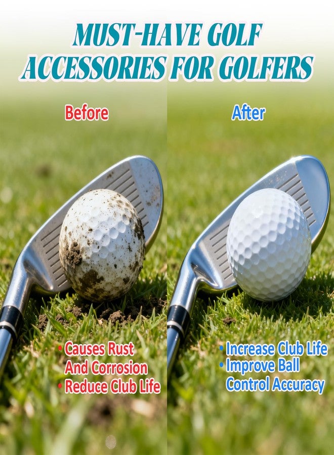 coldpa Golf Brush, Golf Club Brush with Retractable Groove Cleaner, Golf Club Cleaning Kit with Carabiner Clip & Storage Pouch, Effective Dirt Removal on Clubs, Shoes & Gear (2PCS) - Image 4