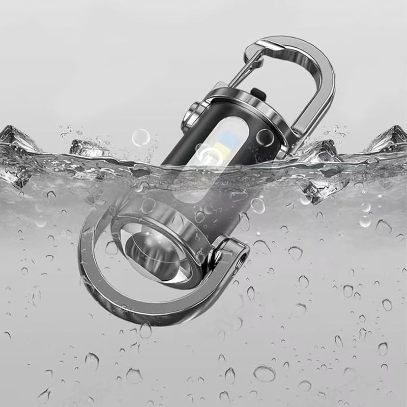 Black Magnetic Keychain Flashlight Lightweight Camping Repair Work Outdoor Exploration Torch - Image 5