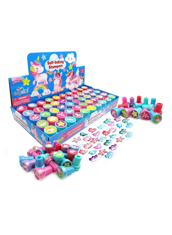 TINYMILLS 50 Pcs Unicorn Assorted Stampers For Kids Stocking Stuffer Party Favor Goodie Bag Prizes Classroom Rewards Pinata Filler Arts And Crafts For Kids Girls Birthday Party Favors - Image 2