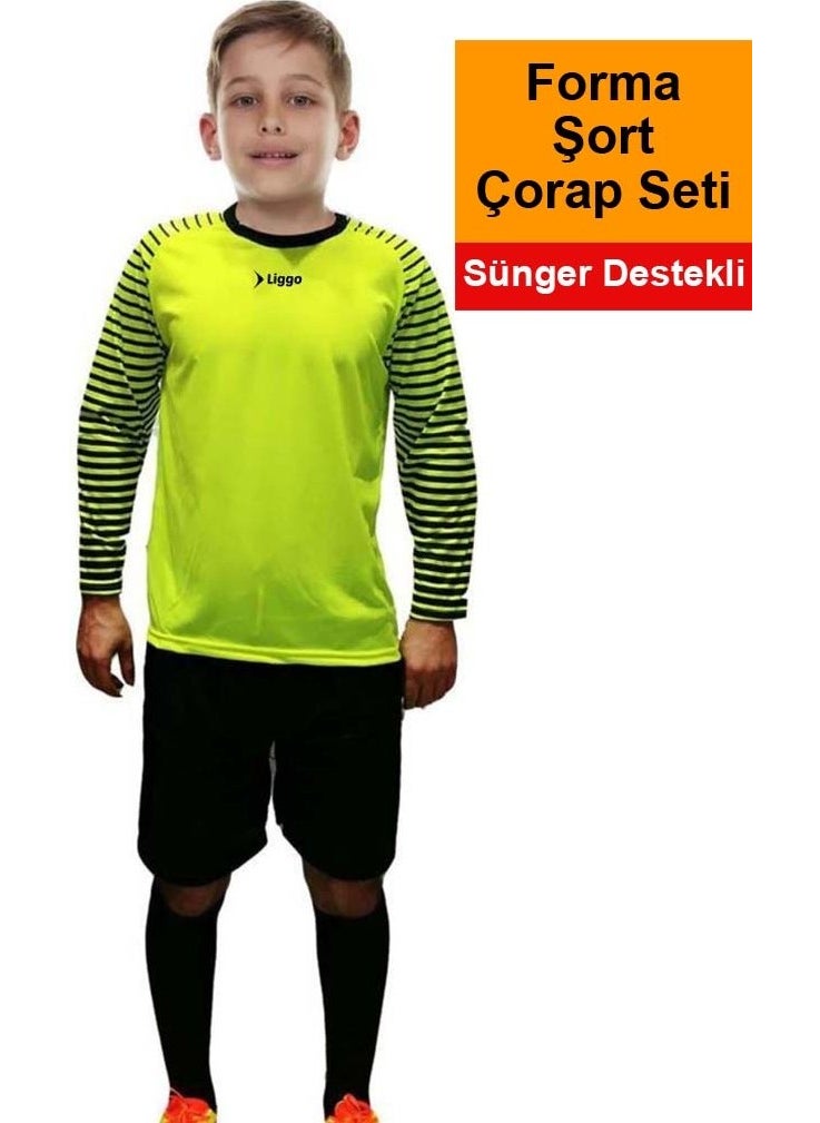 Liggo Sponge Supported Kids Goalkeeper Jersey Shorts Socks Set  - Image 2