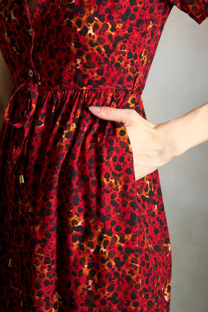 Virgio Viscose Animal Daywear Print Mini Dresses for Women