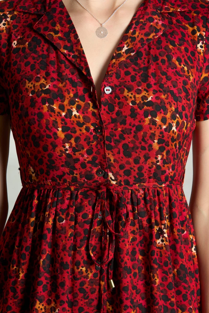 Virgio Viscose Animal Daywear Print Mini Dresses for Women