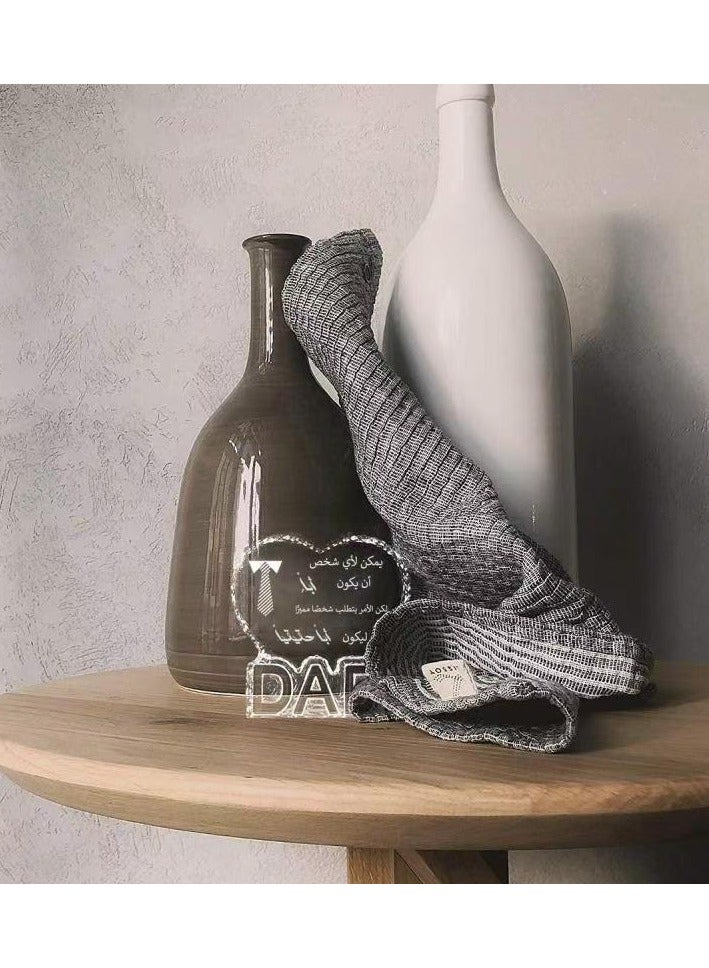 RARELY هدية عيد ميلاد كريستالية للأب هدايا يوم الأب من الابنة وزن ورقي مع حروف DAD - Image 5