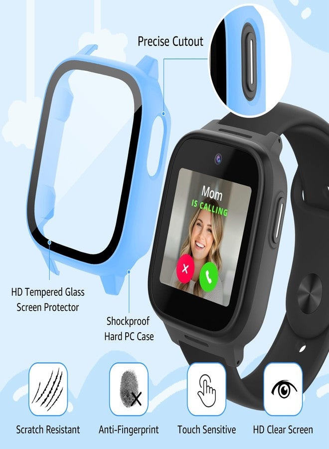 Tiorecime 4 Pack Case for Cosmo JrTrack 5 Kids Smart Watch with Tempered Glass Screen Protector, Shockproof Hard PC Bumper, Magnetic USB Charging Cable, Scratch Resistant Protective Cover - Image 2