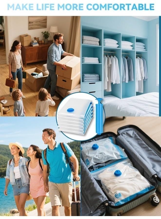 9 Pack Vacuum Storage Bags with Hand Pump, Thickened Large Compression Bags for Bedding & Clothes, Space Saver Organizer for Travel & Home (3 Medium, 3 Large, 3 XL) - Image 5