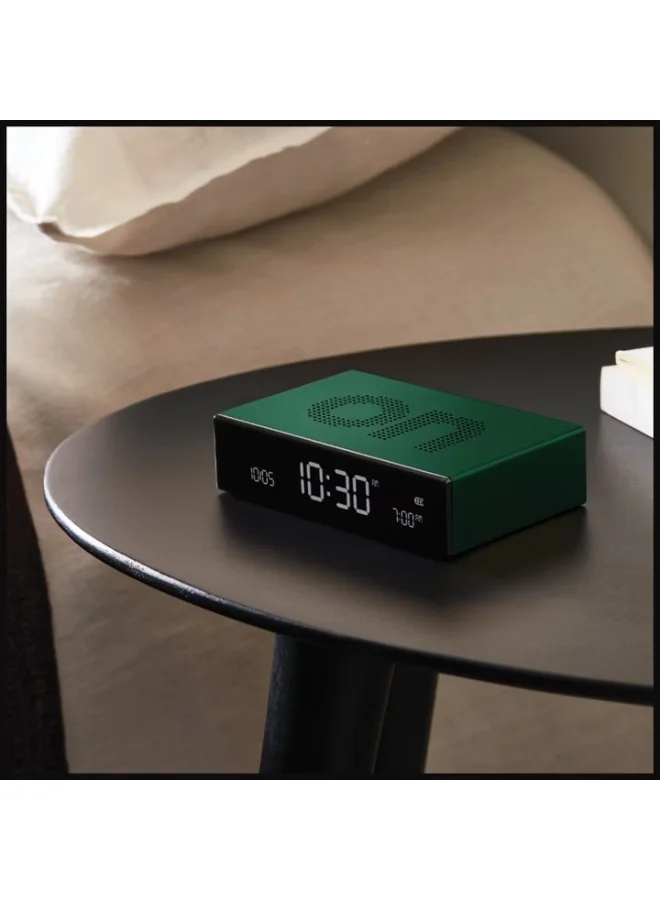 LEXON DARK GREEN Flip Premium Reversible Rechargeable Alarm Clock With LCD Screen  | Best Price UAE