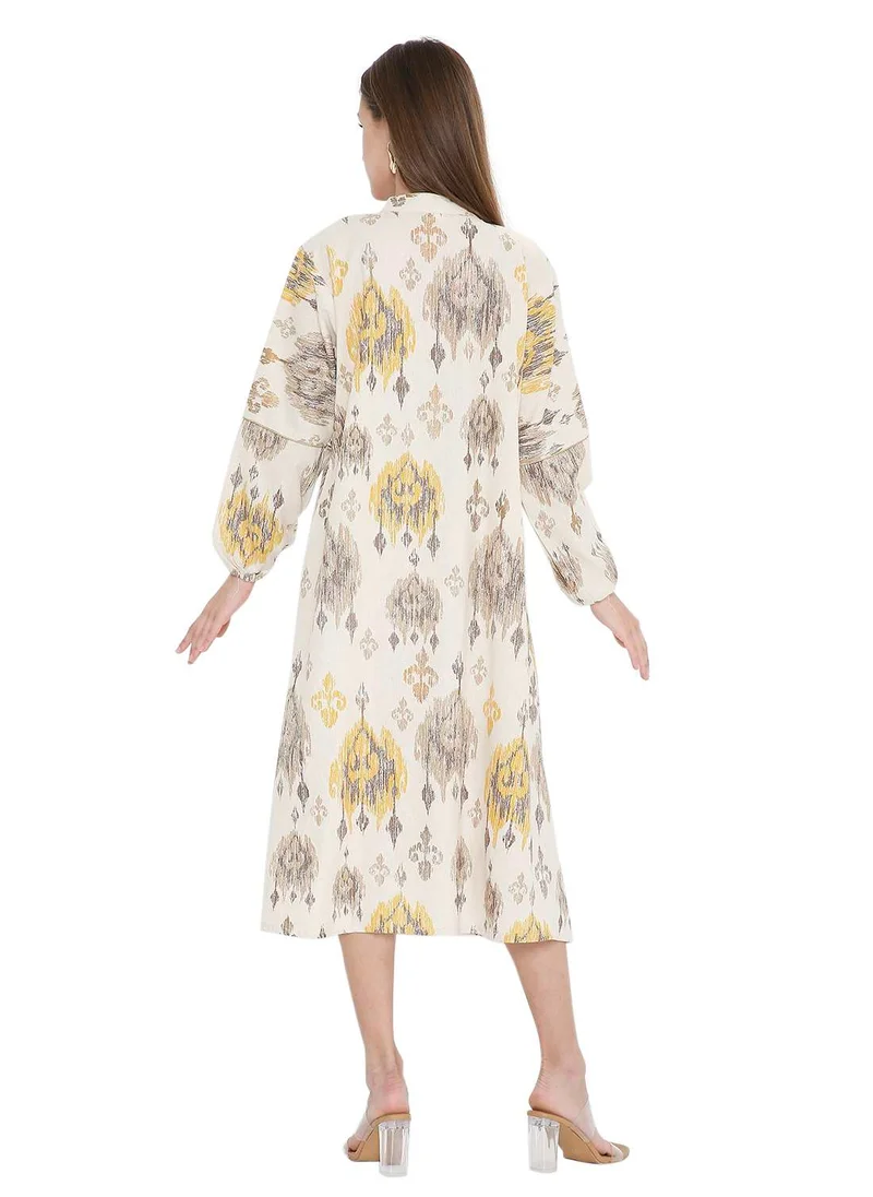 HANA & SARA HIGH QUALITY SHORT PRINTED FARASHA ARABIC KAFTAN JALABIYA DRESS