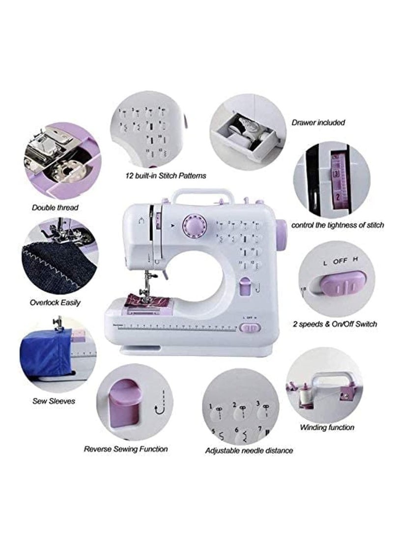 Dubkart - Multi Functional Mini Household Sewing Machine, White, Lc-Sm12-Pr-2 - Image 1
