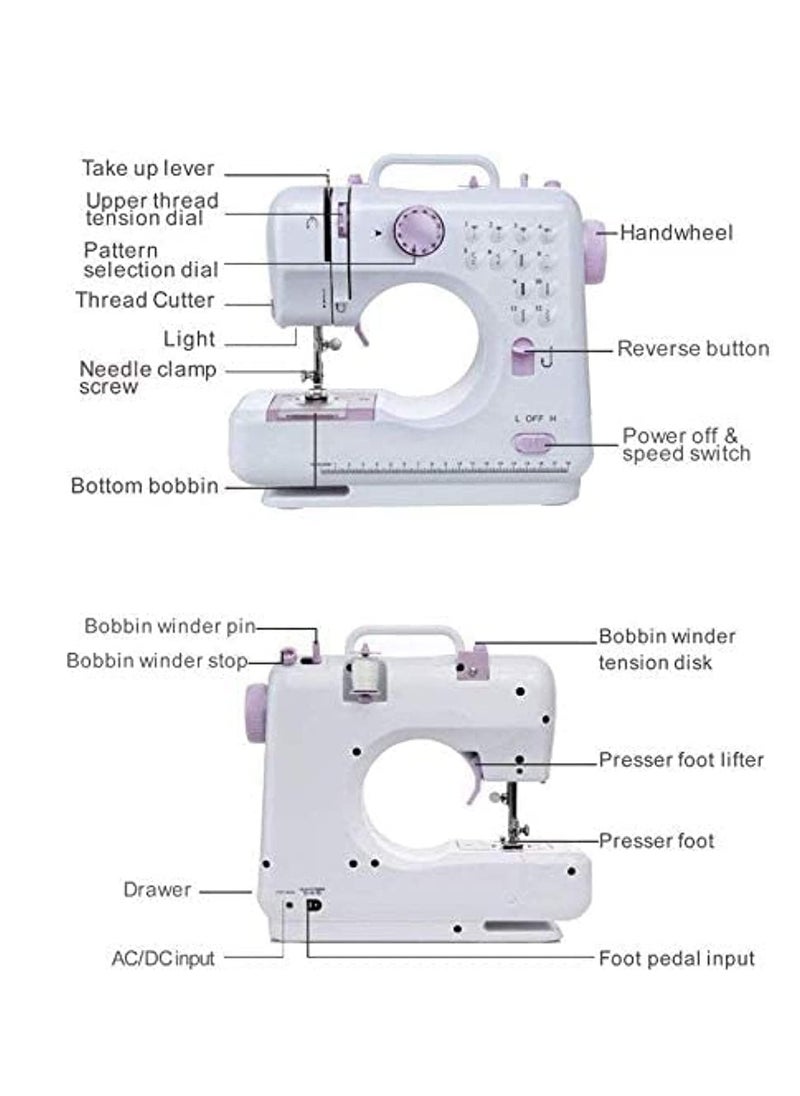 Dubkart - Multi Functional Mini Household Sewing Machine, White, Lc-Sm12-Pr-2 - Image 1