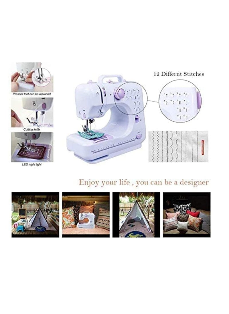 Dubkart - Multi Functional Mini Household Sewing Machine, White, Lc-Sm12-Pr-2 - Image 1