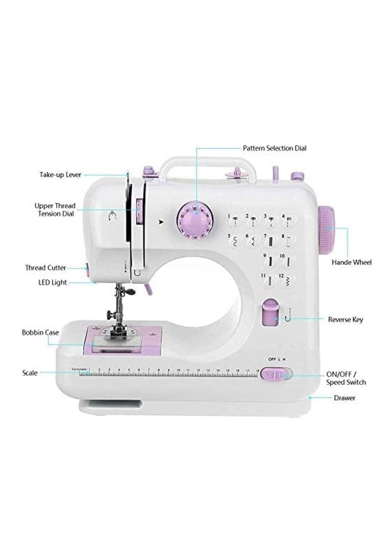 Dubkart - Multi Functional Mini Household Sewing Machine, White, Lc-Sm12-Pr-2 - Image 1