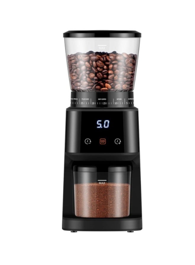 Dxmocos Conical Burr Coffee Grinder with Digital Timer Display, Electric Coffee Bean Grinder with 31 Precise Settings for Espresso/Drip/Pour Over/Cold Brew/French Press, Matte Black - Image 1