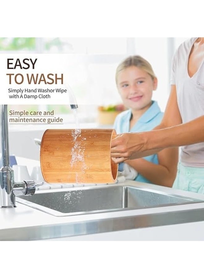 Bamboo Utensil Holder, Large Utensil Holder for Kitchen Counter, Bamboo Spoon and Chopstick Holder for Kitchen Decor, Flatware and Spoon Storage Organizer, for Kitchen Counter, Pantry and Bathroom - Image 5