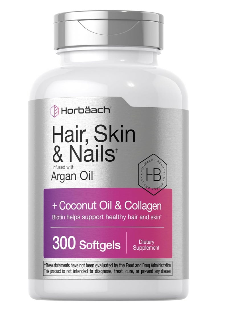 Horbaach Hair Skin and Nails Vitamins  300 Softgels  - Image 1