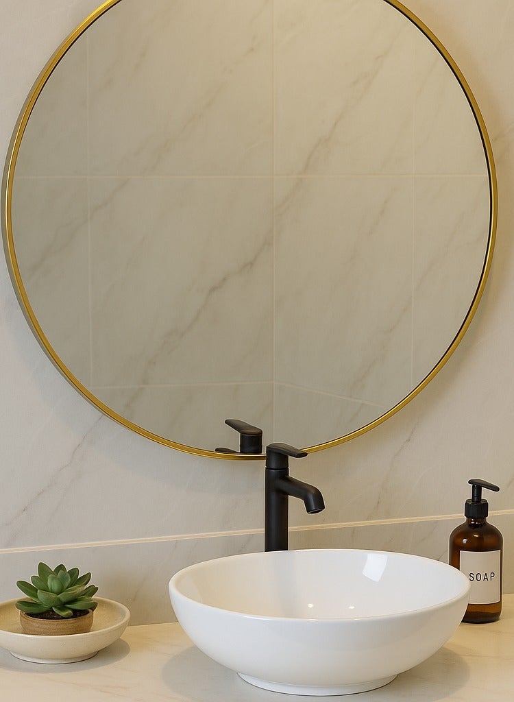 Glass Corner 100 Round Mirrors - Gold - Image 3