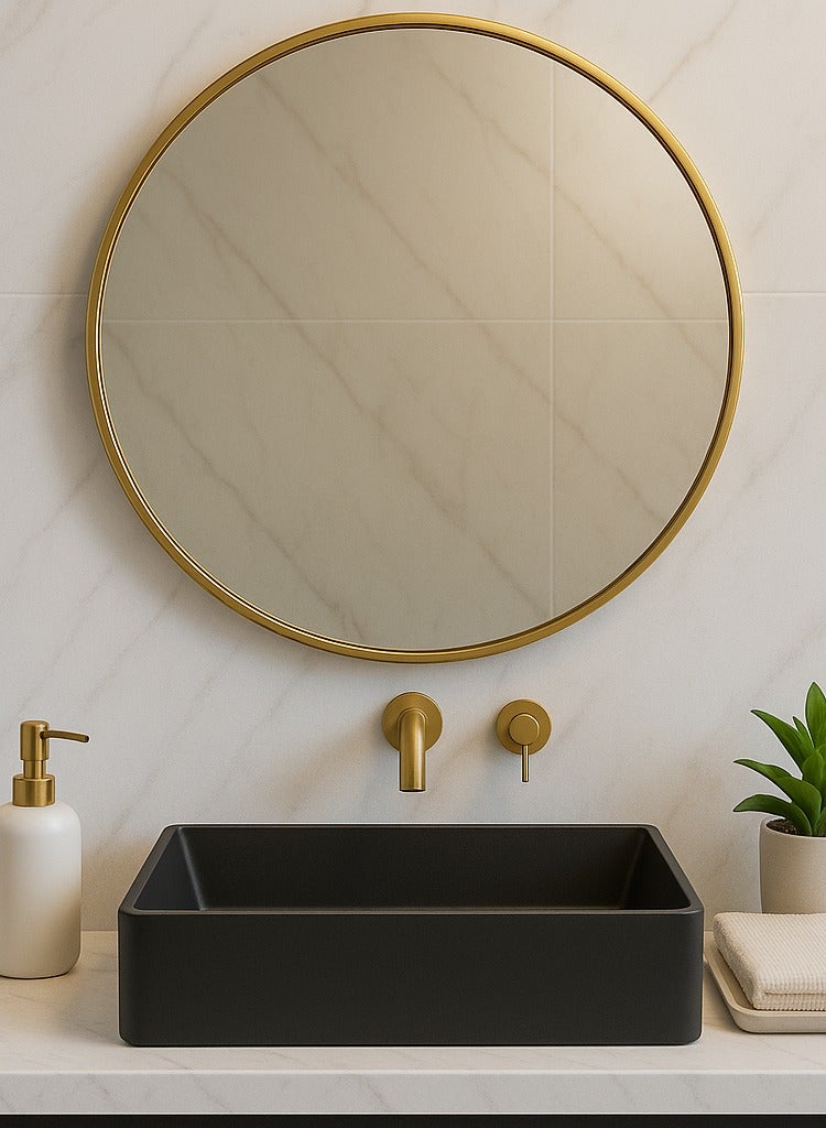 Glass Corner 100 Round Mirrors - Gold - Image 1
