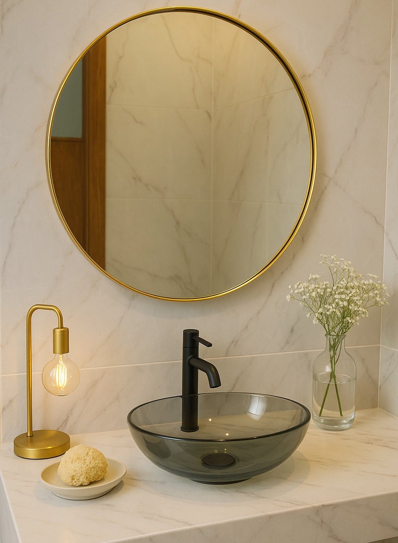 Glass Corner 100 Round Mirrors - Gold - Image 4