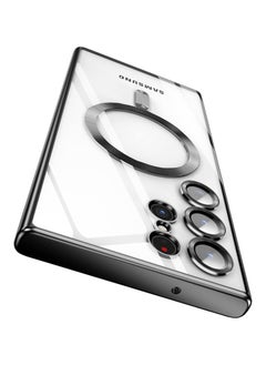 Magnetic Clear Case for Samsung Galaxy S23 Ultra with Camera Lens Protector Magsafe Compatible Electroplated Soft TPU Shockproof Anti-Scratch Phone Case