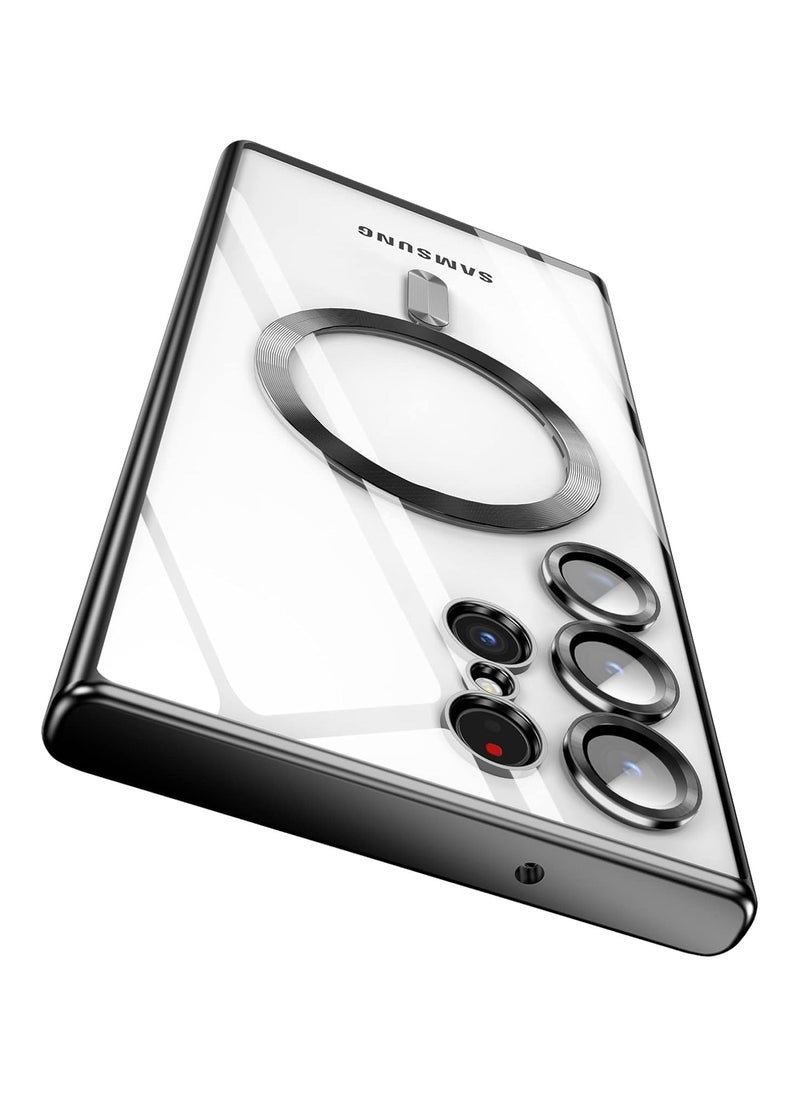 Ipefet - Magnetic Clear Case for Samsung Galaxy S23 Ultra with Camera Lens Protector Magsafe Compatible Electroplated Soft TPU Shockproof Anti-Scratch Phone Case - Image 1