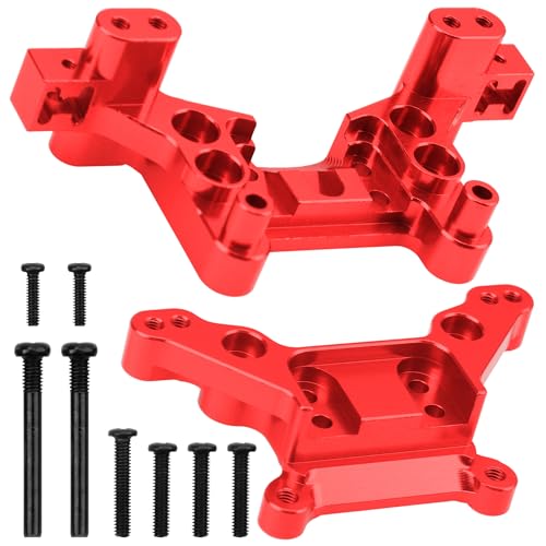 Share Goo ShareGoo Metal Front Rear Shock Tower Shock Mounts Upgrade Parts Compatible with Hyper Go H16BM H16DR H16 MJX 16207 16208 16209 16210 116 RC Car Red - Image 1