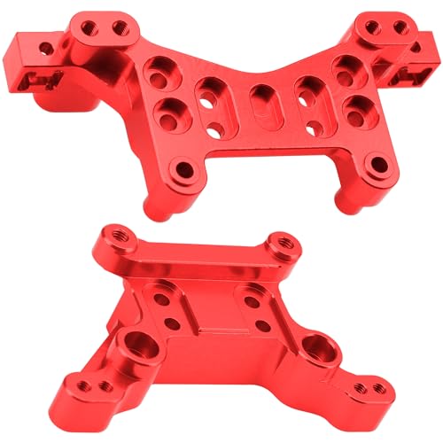 Share Goo ShareGoo Metal Front Rear Shock Tower Shock Mounts Upgrade Parts Compatible with Hyper Go H16BM H16DR H16 MJX 16207 16208 16209 16210 116 RC Car Red - Image 5