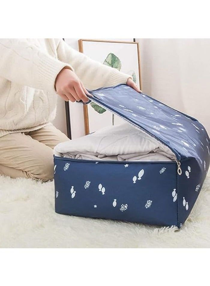 Large portable storage bag suitable for sleeping quilts, waterproof with zippers, heavy-duty thick Oxford fabric organizer bag ideal for sleeping, quilts, blankets and festive decorations, 68 x 49 x 2  - Image 3